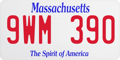 MA license plate 9WM390
