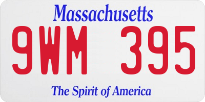 MA license plate 9WM395