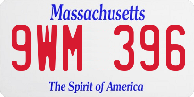 MA license plate 9WM396