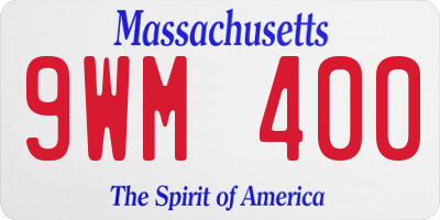 MA license plate 9WM400