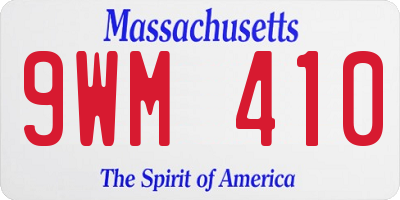 MA license plate 9WM410