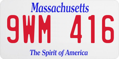 MA license plate 9WM416