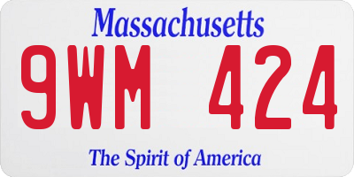 MA license plate 9WM424