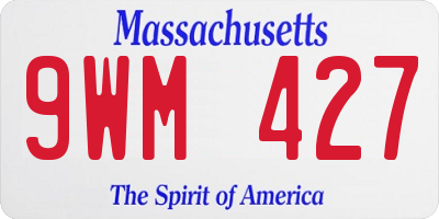 MA license plate 9WM427