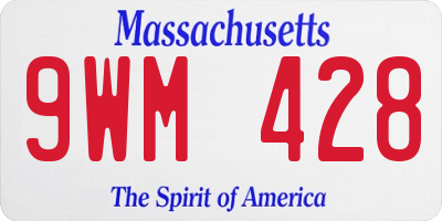 MA license plate 9WM428