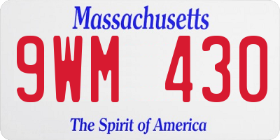 MA license plate 9WM430
