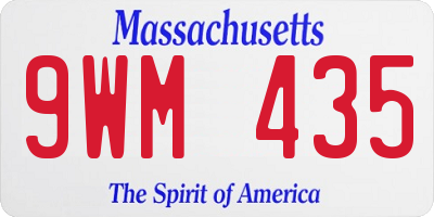 MA license plate 9WM435