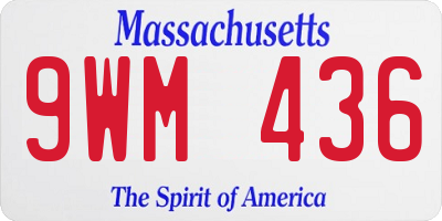 MA license plate 9WM436