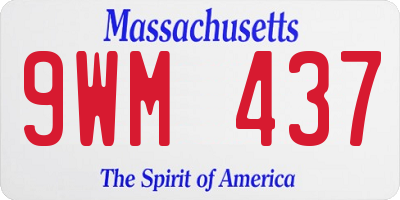 MA license plate 9WM437