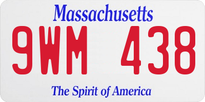 MA license plate 9WM438