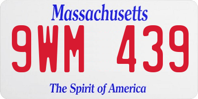 MA license plate 9WM439
