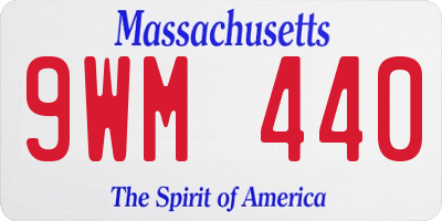 MA license plate 9WM440