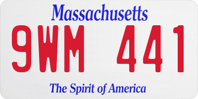 MA license plate 9WM441