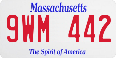 MA license plate 9WM442