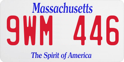 MA license plate 9WM446