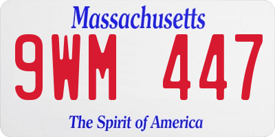 MA license plate 9WM447
