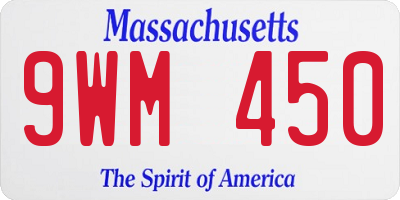MA license plate 9WM450