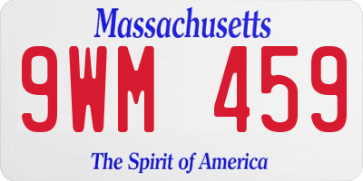 MA license plate 9WM459