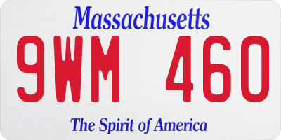MA license plate 9WM460