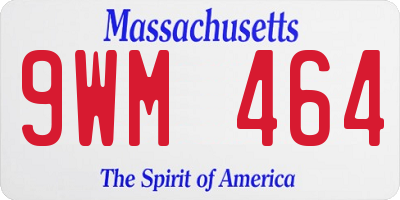 MA license plate 9WM464
