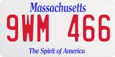 MA license plate 9WM466