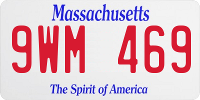 MA license plate 9WM469