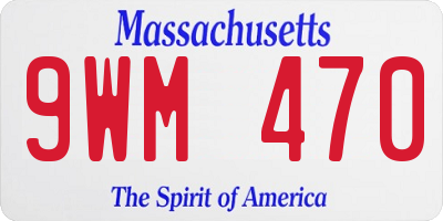 MA license plate 9WM470