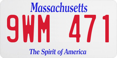 MA license plate 9WM471
