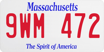 MA license plate 9WM472