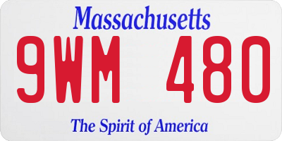 MA license plate 9WM480
