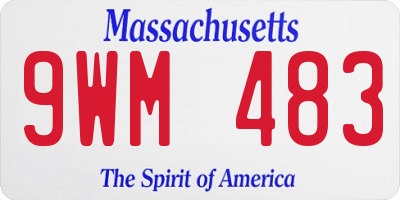 MA license plate 9WM483