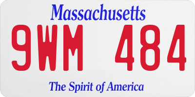 MA license plate 9WM484