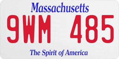 MA license plate 9WM485