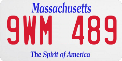 MA license plate 9WM489