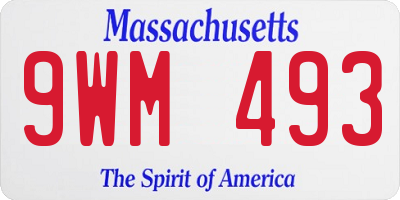MA license plate 9WM493