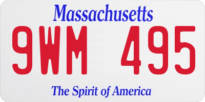 MA license plate 9WM495