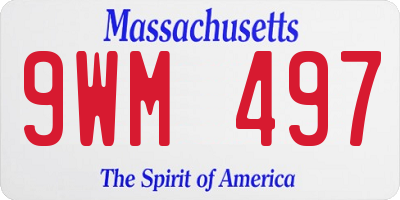 MA license plate 9WM497