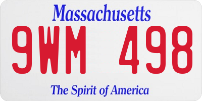 MA license plate 9WM498