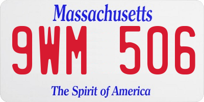 MA license plate 9WM506