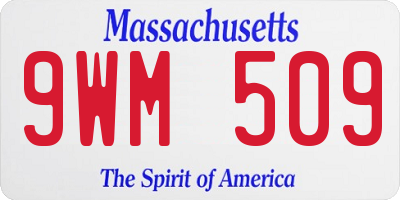 MA license plate 9WM509