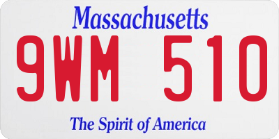 MA license plate 9WM510