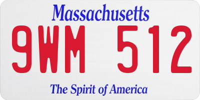 MA license plate 9WM512