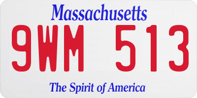 MA license plate 9WM513