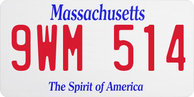 MA license plate 9WM514