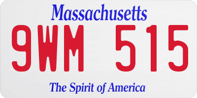 MA license plate 9WM515