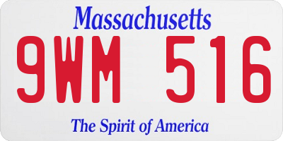 MA license plate 9WM516
