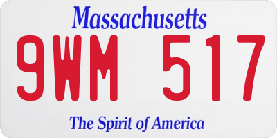 MA license plate 9WM517