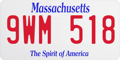 MA license plate 9WM518