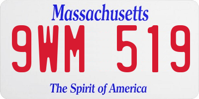 MA license plate 9WM519