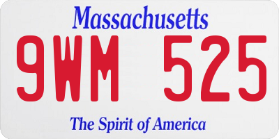 MA license plate 9WM525